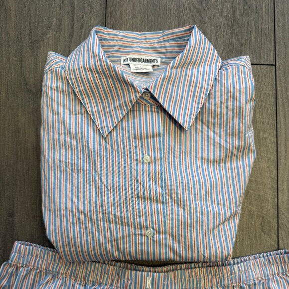 Kit Undergarments: French Stripe Sleep Shirt & Boxer Shorts Set - Picture 4 of 7